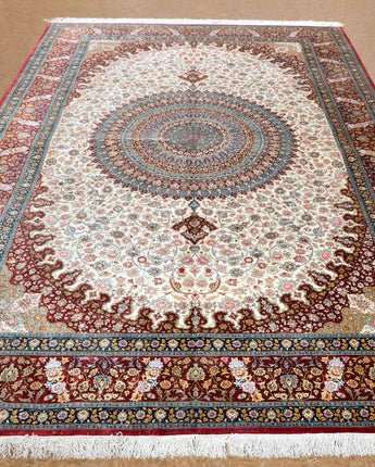 Very Fine Persian Qum  Rug , Made from 100 % Natural silk in Persia