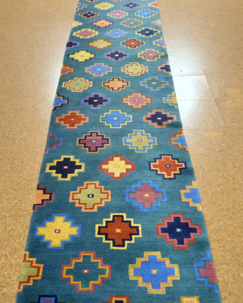 Modern Nepal Rug, Hand Knotted from Natural Wool, Size  2.5 x 13