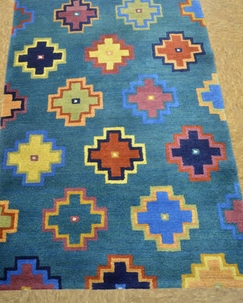 Modern Nepal Rug, Hand Knotted from Natural Wool, Size  2.5 x 13