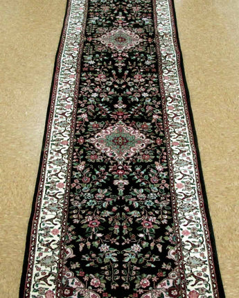62117 Sino Persian wool and silk black 2.6x14.1