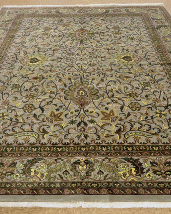 Indo hand knotted rug made from natural wool in India, Size 8 x 10